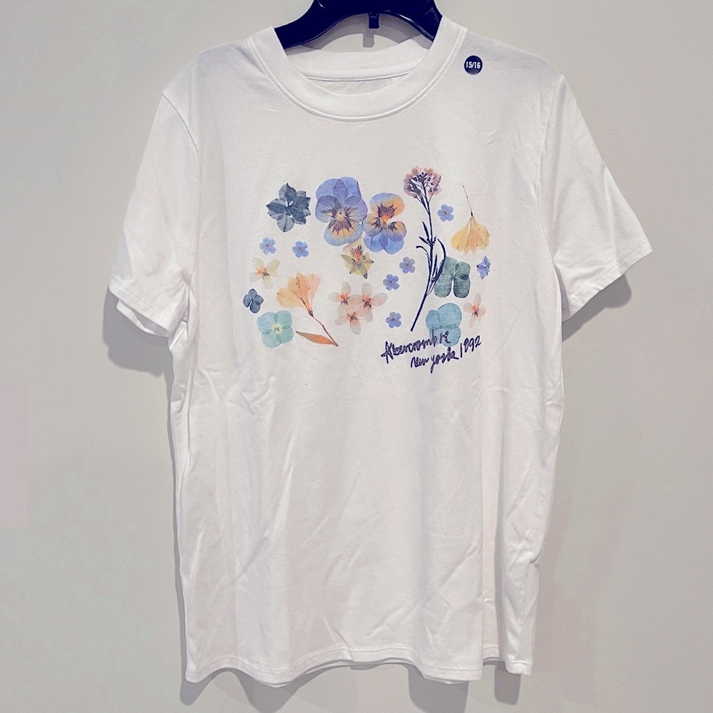 ABERCROMBIE KIDS Girls Oversized Graphic Logo Tee